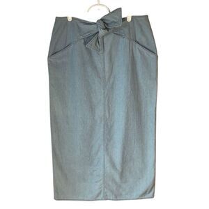 Deadstock Vintage ‘91 Izod Denim Tie Waist Maxi Skirt from Talbot’s! Size 14 jam